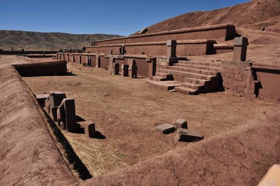 As ruínas de Tiahuanaco, na Bolívia